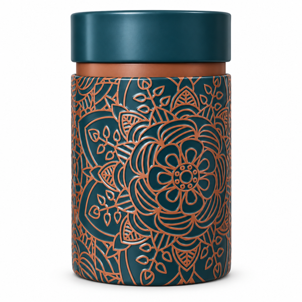 Puszka na herbatę  Mandala 150 g - brązowa